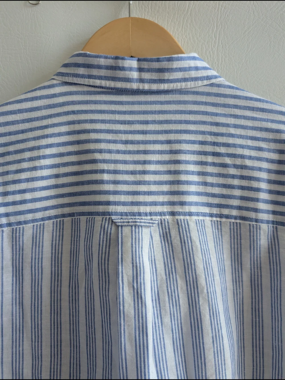 J. Crew Linen Blend Light Blue and White Striped Button-Down Shirt - 10
